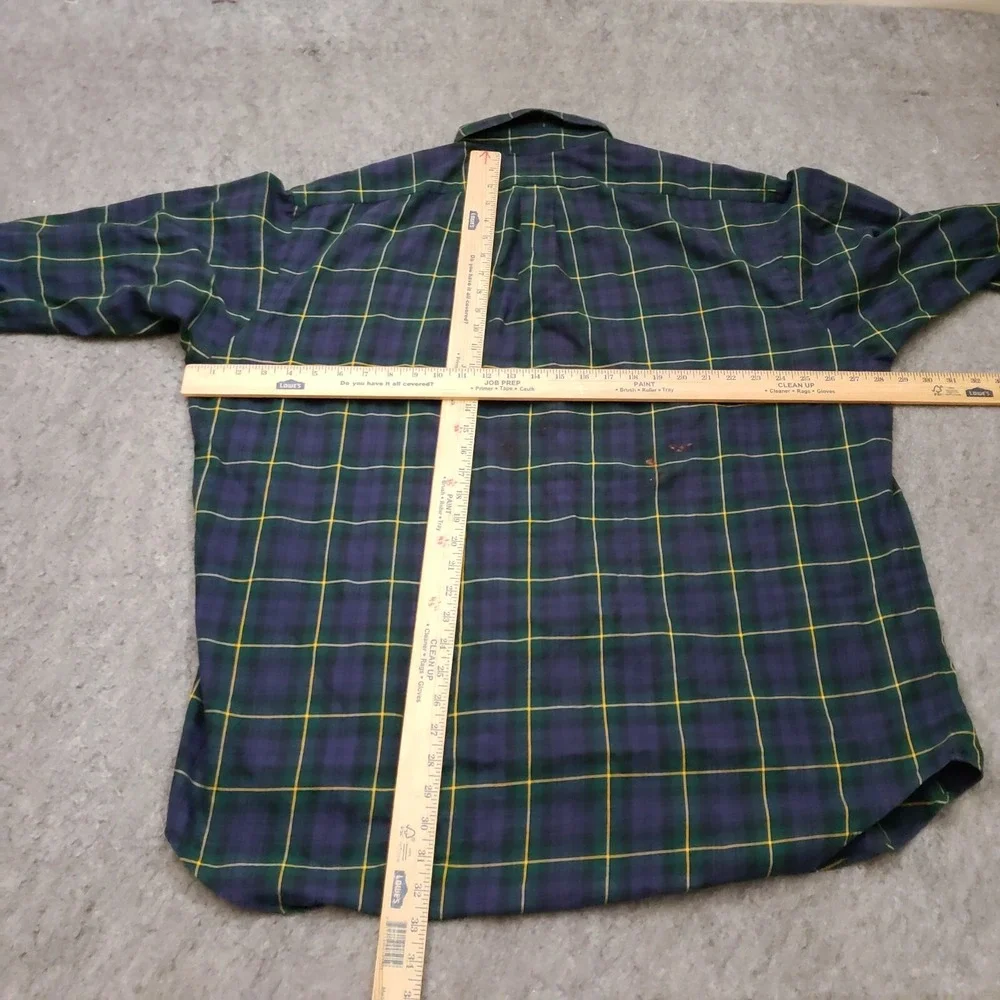 VINTAGE Polo Ralph Lauren Shirt Mens Extra Large Blackwatch Tartan Plaid Adult *